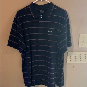LE TIGRE POLO NAVY GREEN & PINK STRIPE SIZE XL